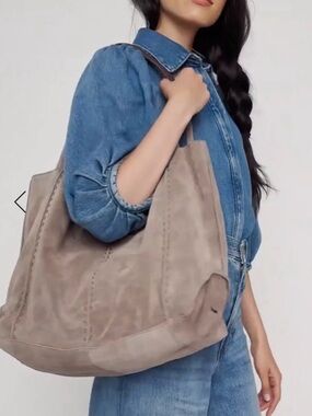 The Sak Taupe Suede Shoulder Bag